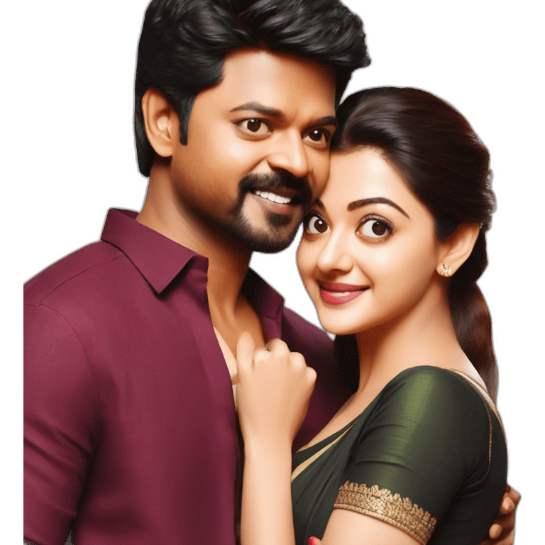 Thalapathy Vijay and Kajal Agarwal emoji