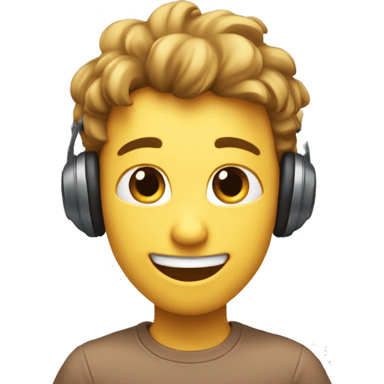 happy face that is listening to something very nice - replace ears with stars emoji