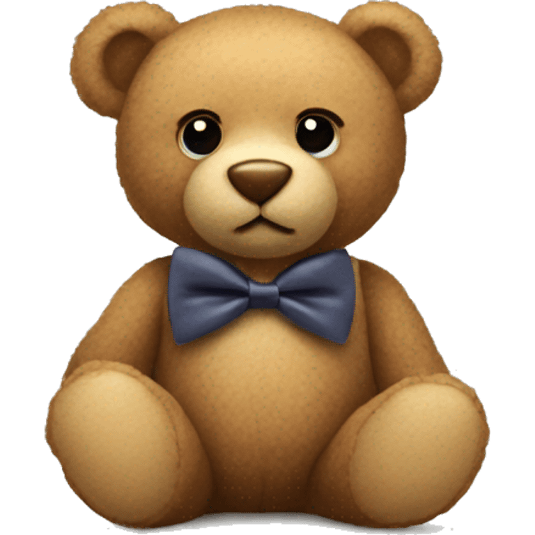 Teddy bear with a bow tie holding a tiny teddy bear  emoji