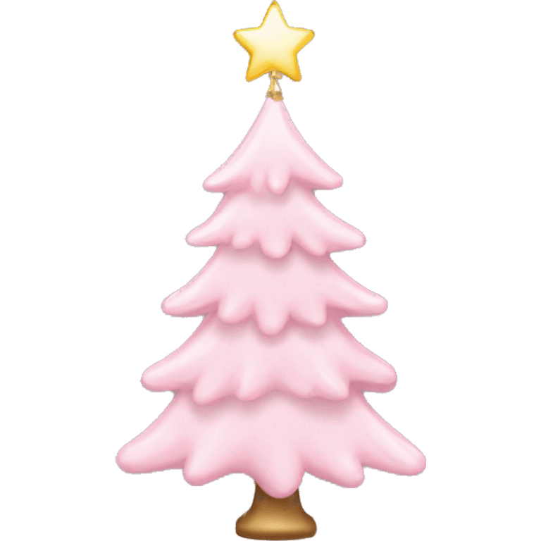 Light Pink Christmas tree with ornaments  emoji