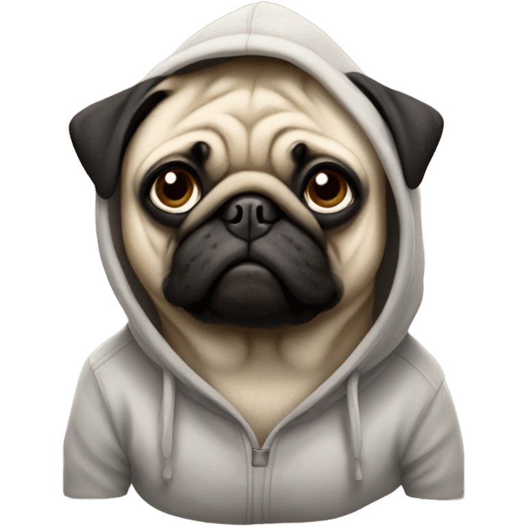 Pug wearing a hoodie  emoji