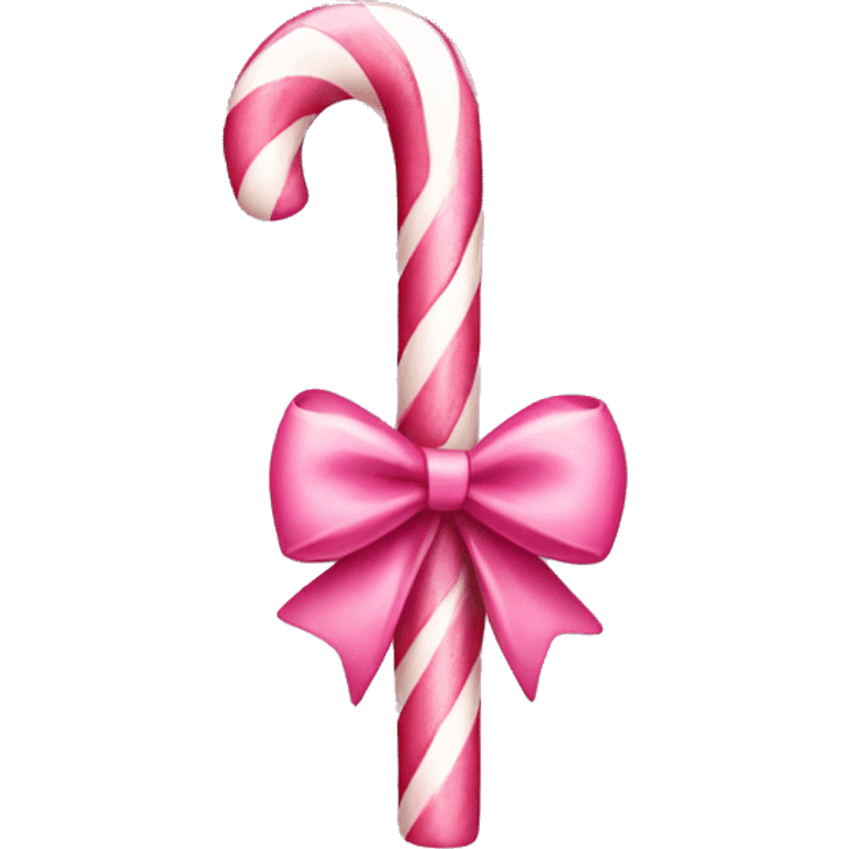 Pink candy cane with a bow  emoji