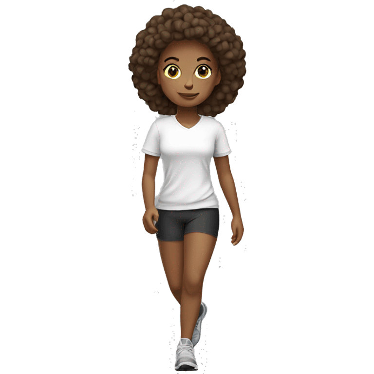 Girl taking a walk motivated in a sport outfit- white emoji