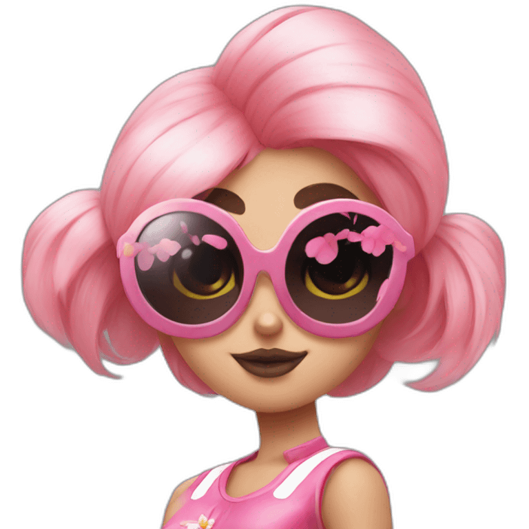 Blossom powerpuff girl in sunglasses emoji