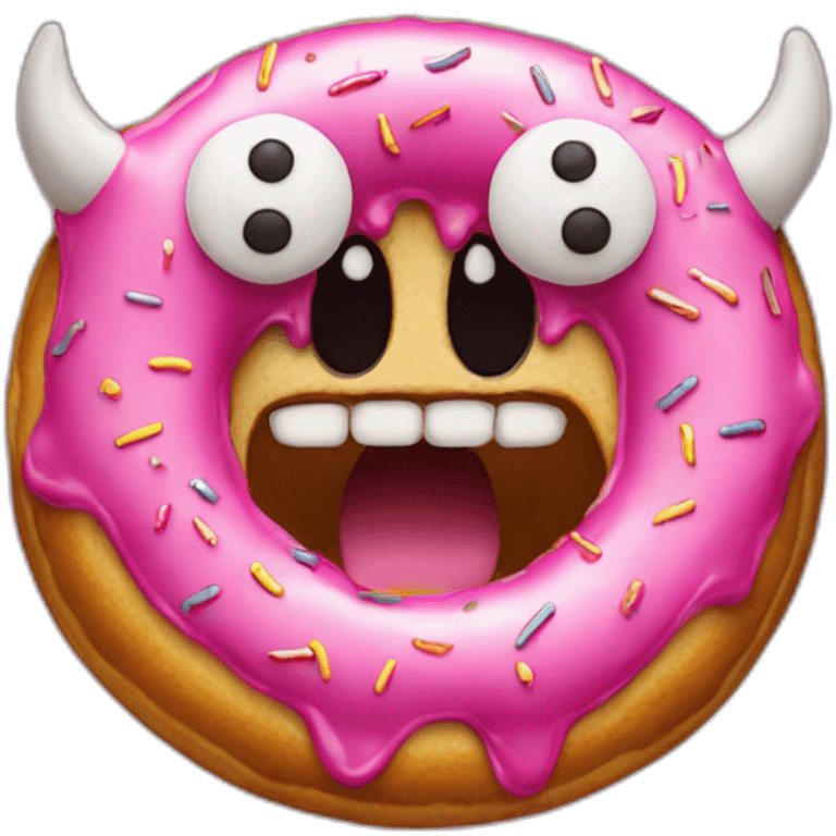 a donut as a demon emoji