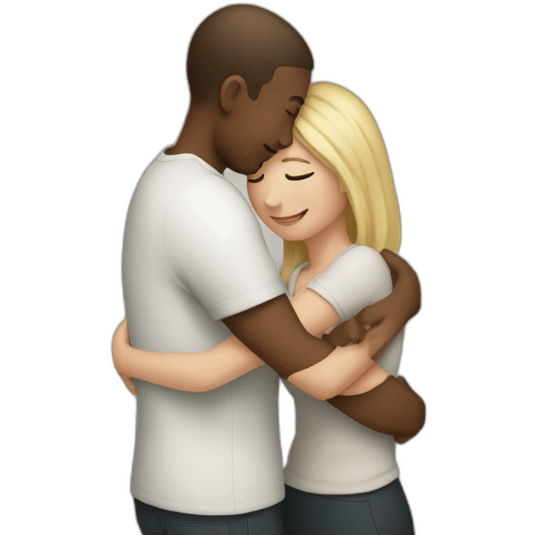 White lovers hug emoji