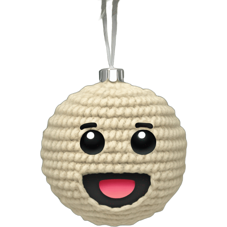 Beige crochet ornament emoji