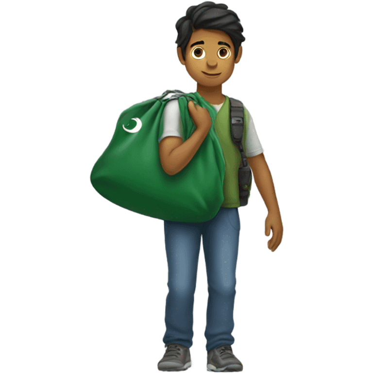 boy with pakistani side bag emoji