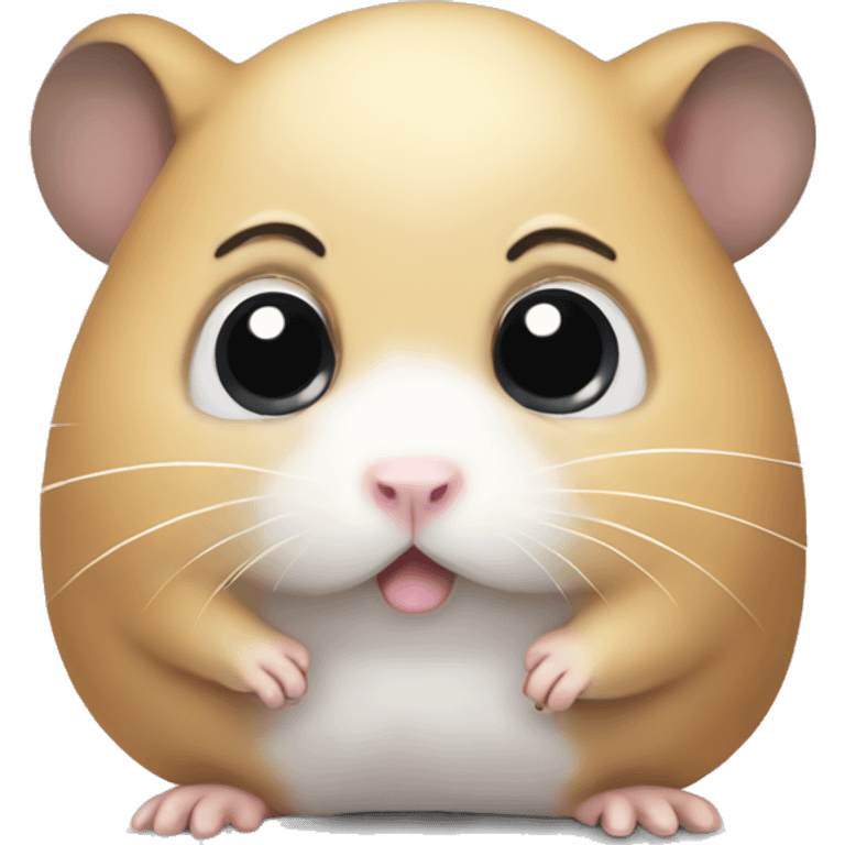 A hamster with big sad eyes and tears emoji