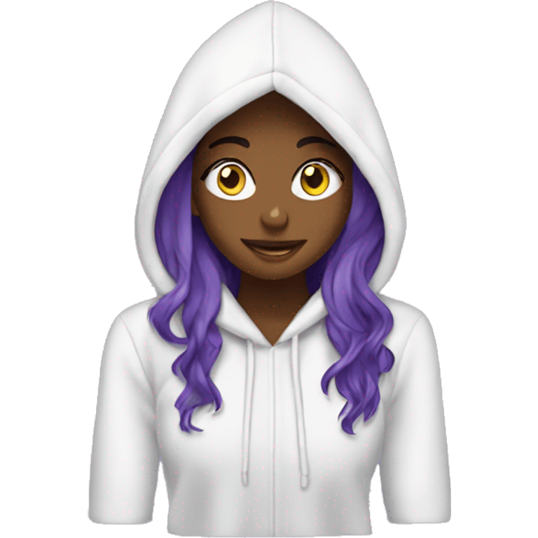 animated girls, longe hair-hoodie lila emoji