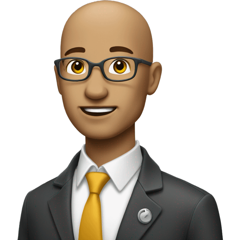 Health insurance agent with semi bald head emoji