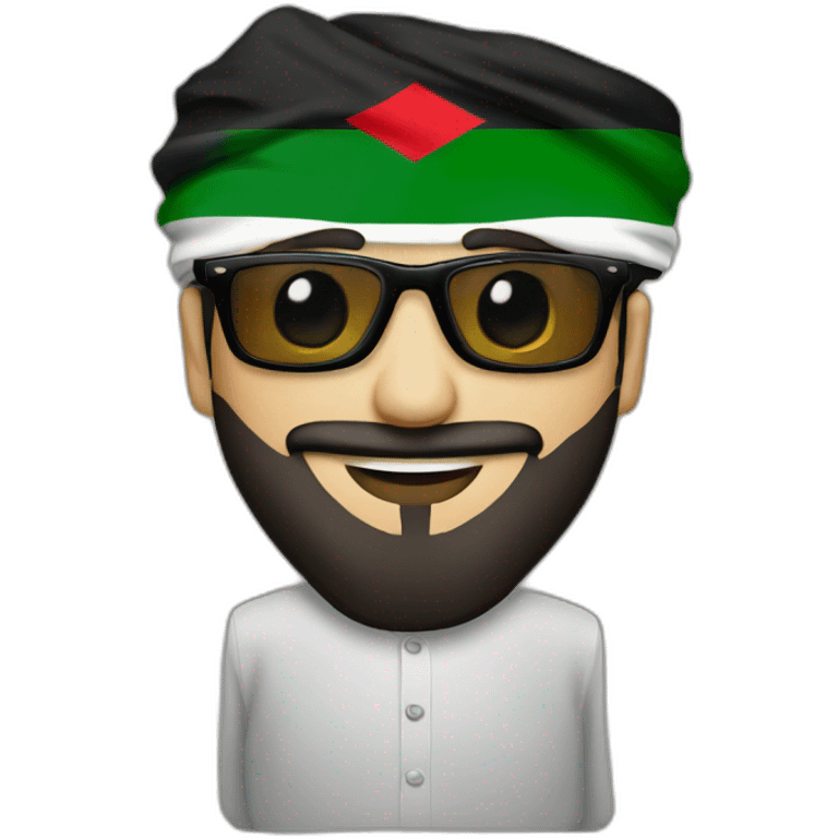 Palestine flag Muslim men with sunglasses emoji