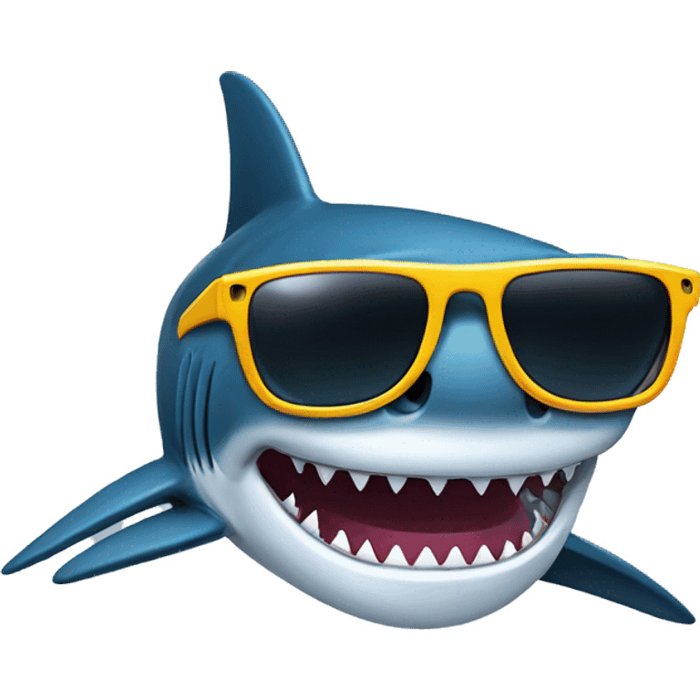 smart shark with sunglasses  emoji