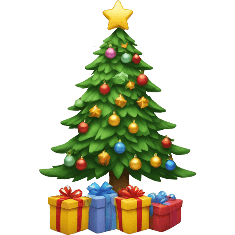 Christmas tree with presents  emoji