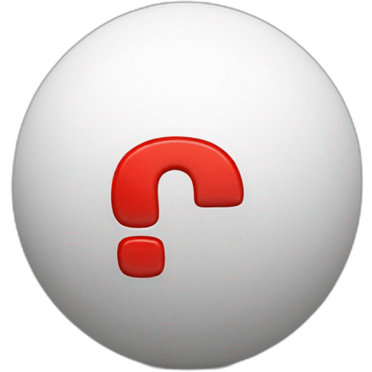 3d sphere with a red question mark over emoji