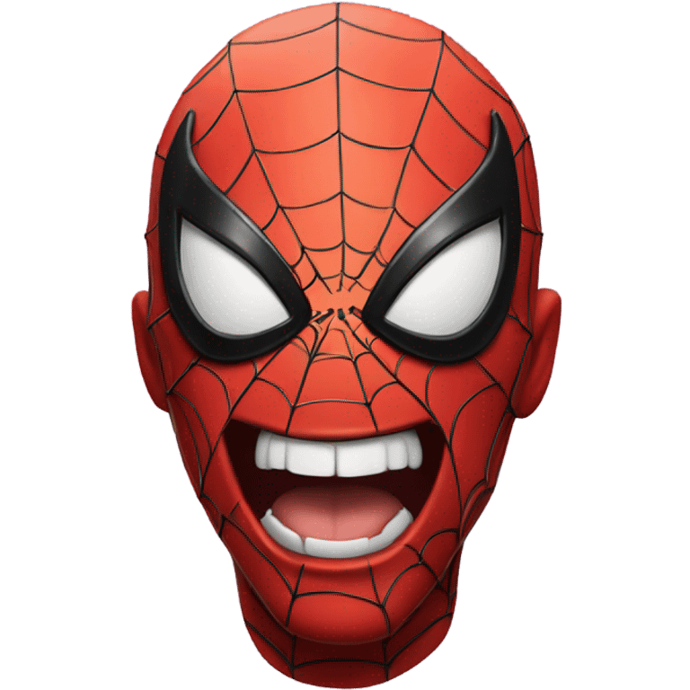 spider-man with a freaky smile emoji