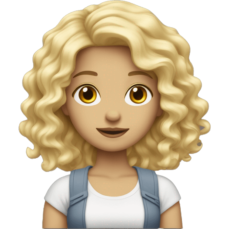 Blonde Girl, wavy hair ￼ emoji