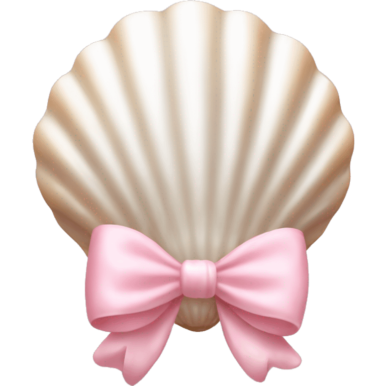 Pearl shell and light pink bow emoji