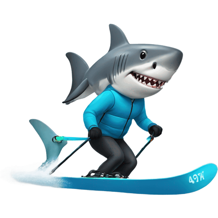 shark skiing emoji