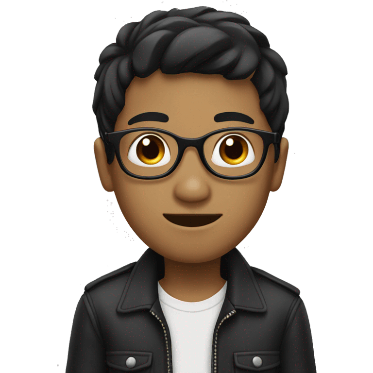 boy with black straight hair and a circular glasses emoji