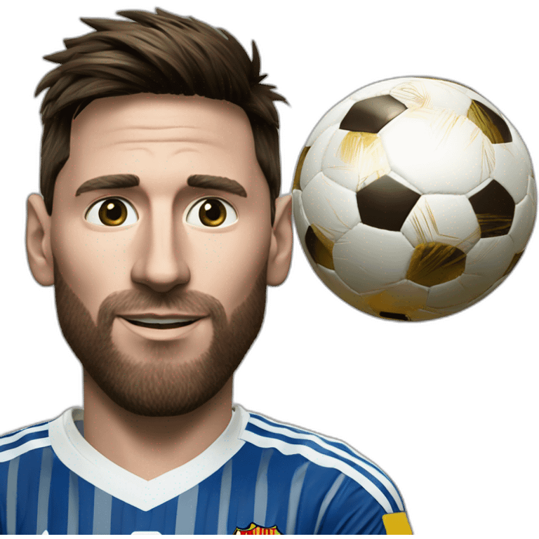 messi avec un ballon d’or emoji