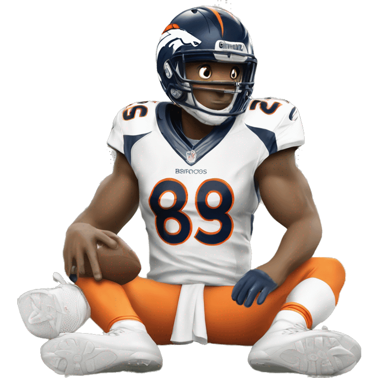 NFL football player, Denver broncos, in the end zone  emoji