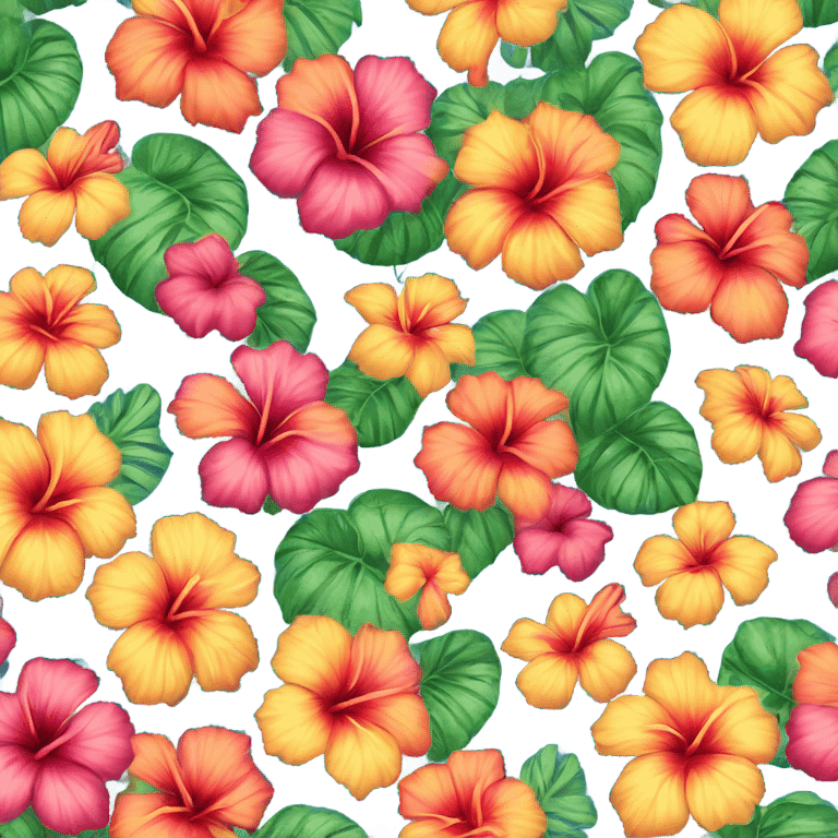 Summer flower beachy hibiscus colorful emoji