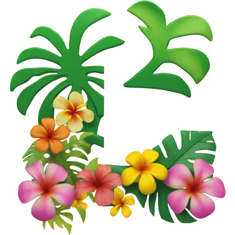 Aloha sign with flowers emoji