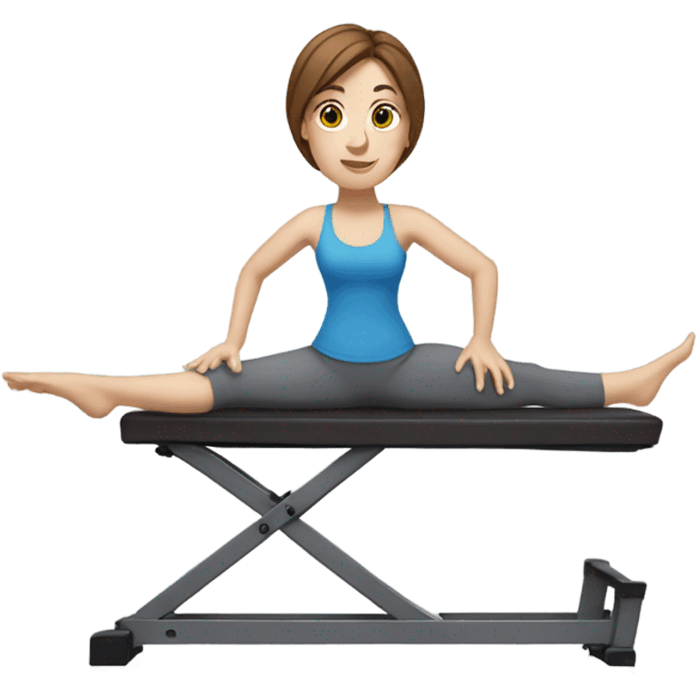 White woman with brown hair doing pilates  emoji