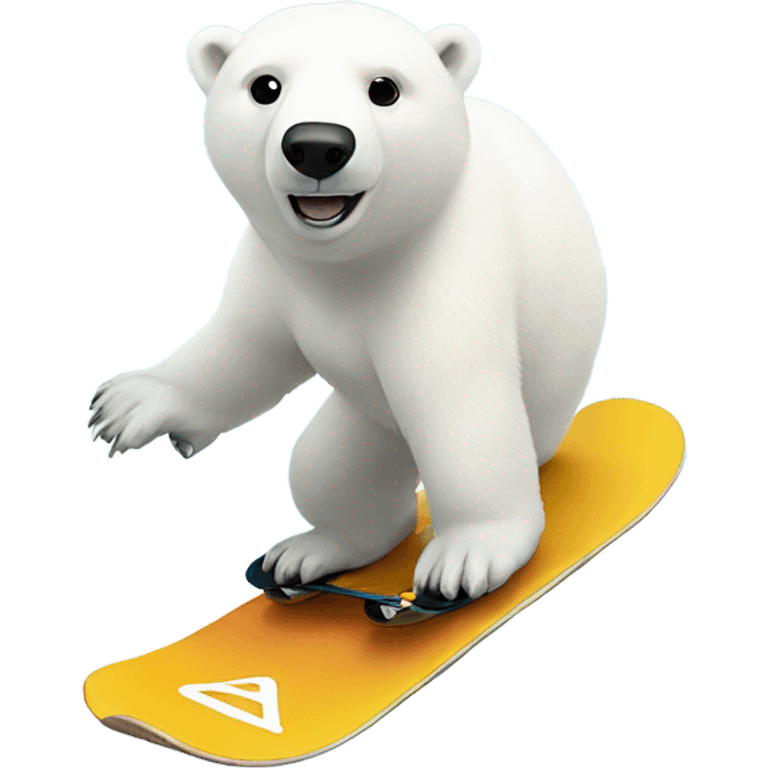 Polar Bear on a snowboard emoji