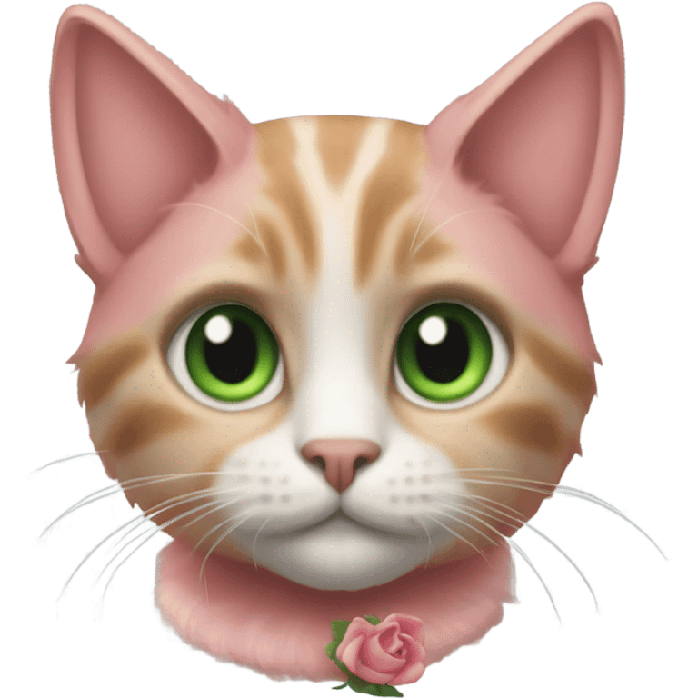 Rose colored cat emoji