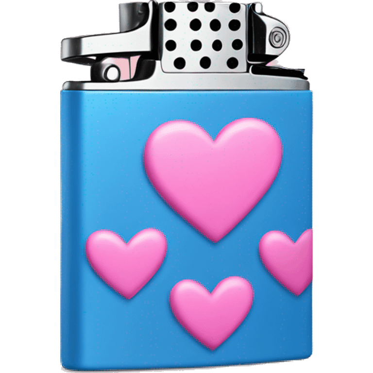 A pink and blue heart shape lighter emoji