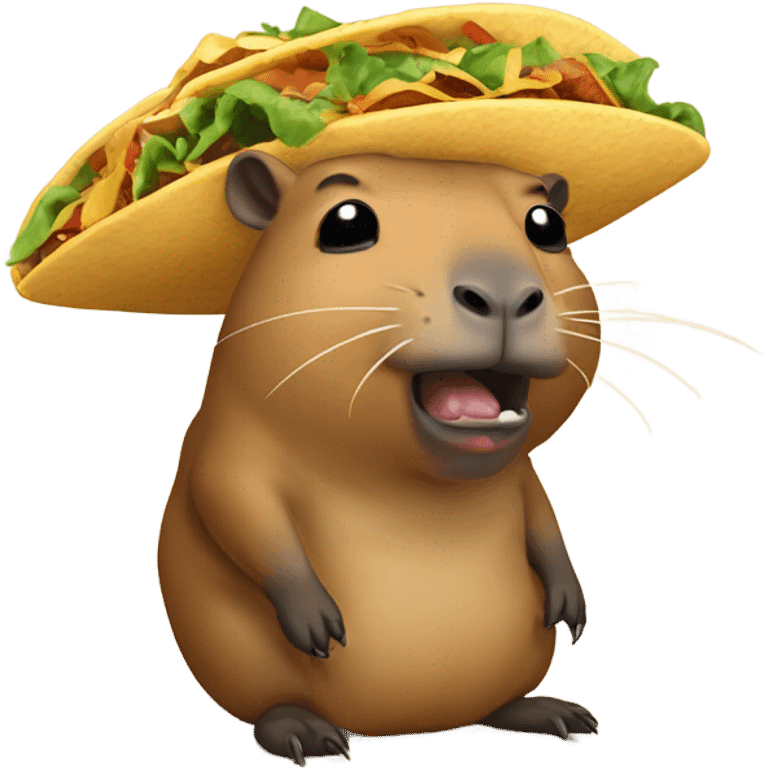 very very angry capybara eating a taco emoji