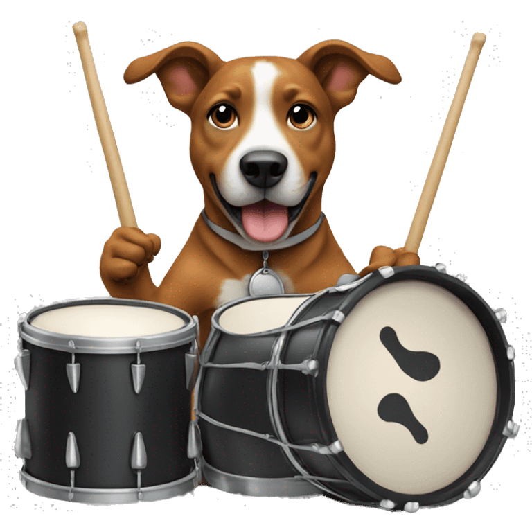 Dog playing the drums  emoji