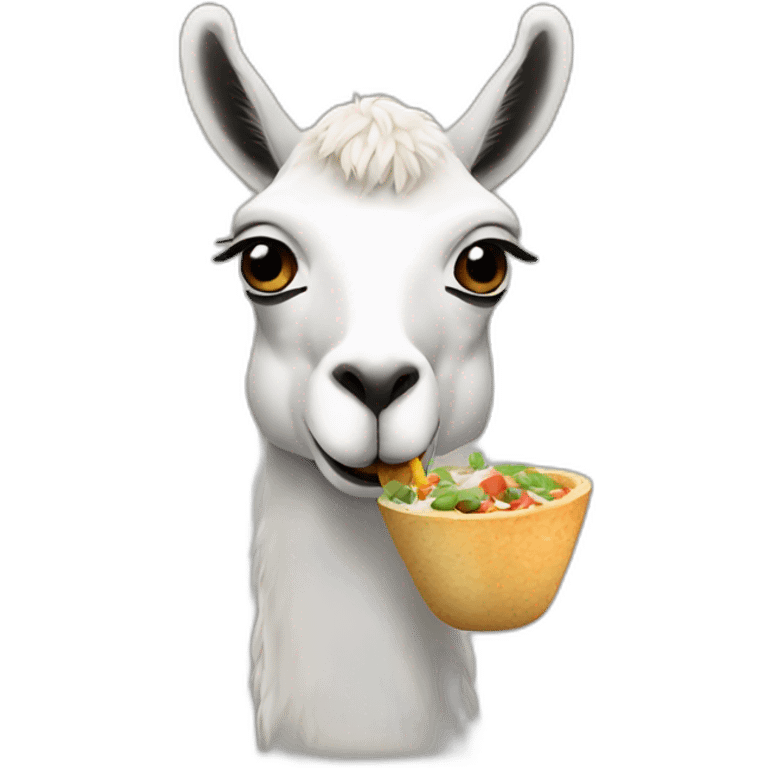 Lama eating emoji