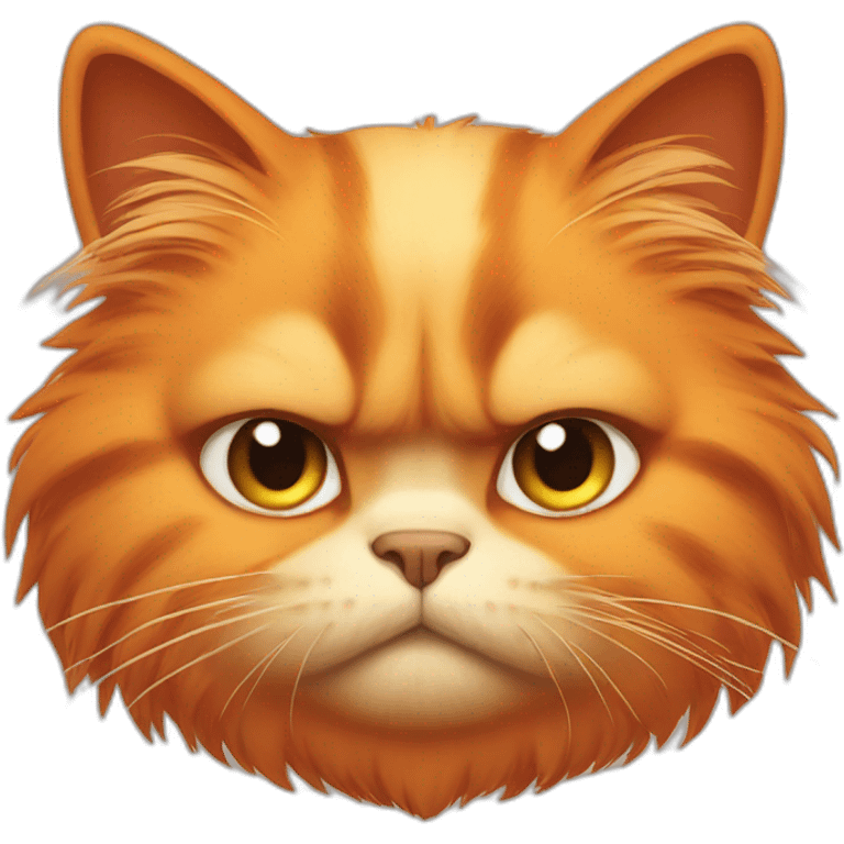 grumpy fluffy orange cat emoji