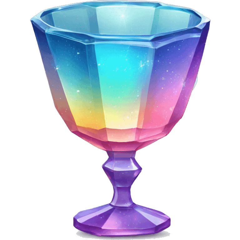 Sparkly glossy colorful glass crystal sparkly cup emoji