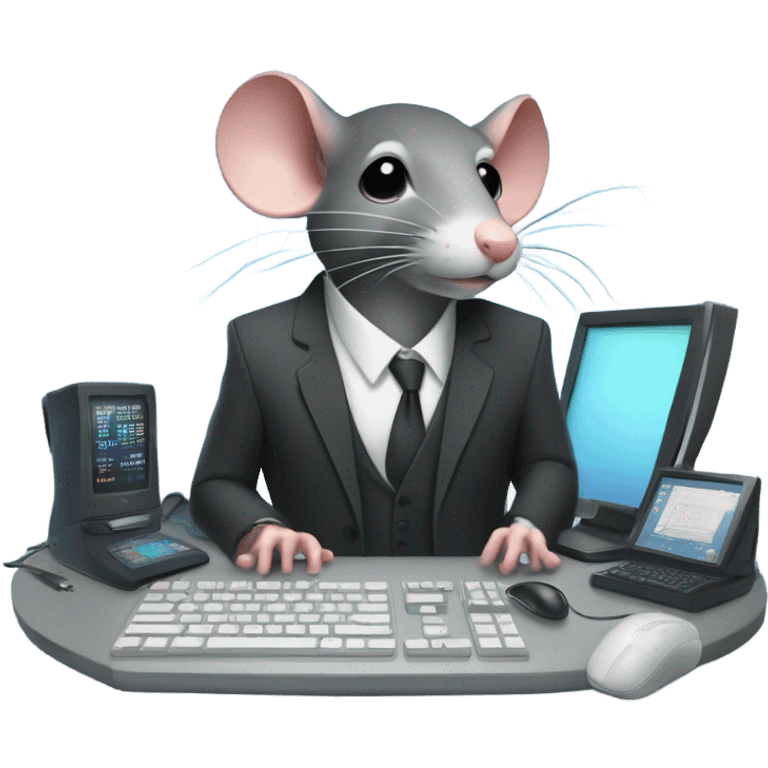 Rat in a suit hacking  emoji