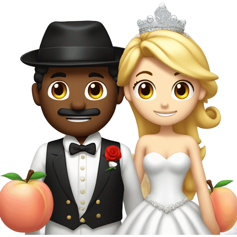 Peach and mario getting married emoji