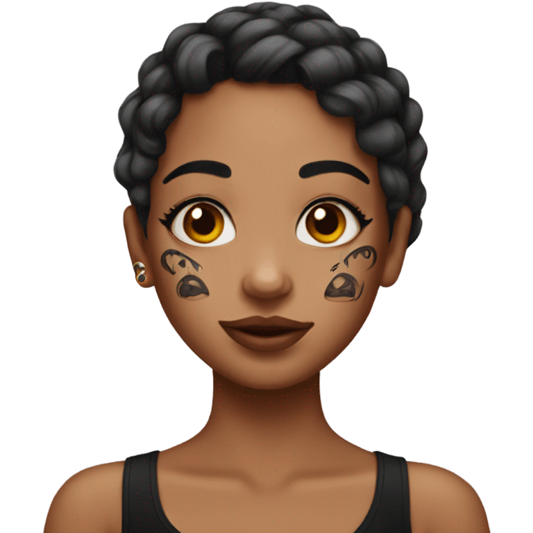 Girl with face tattoos emoji