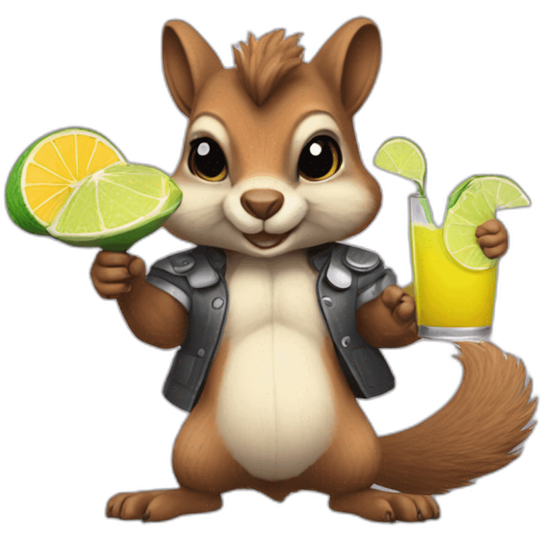 Badass squirrel serving margaritas emoji