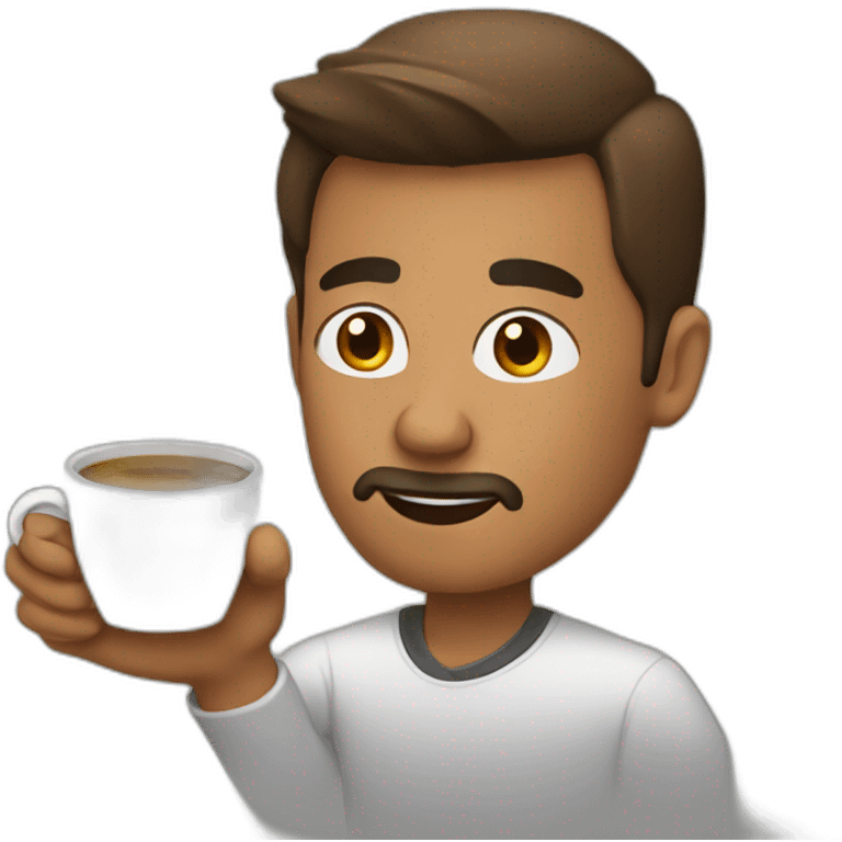 Man with coffee emoji