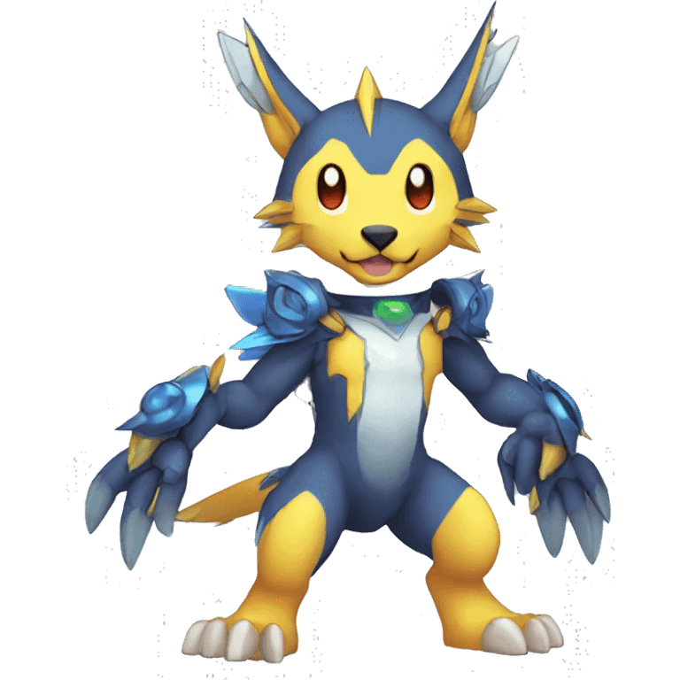 cute kawaii cool edgy shiny colorful Digimon-Fakemon-animal full body emoji