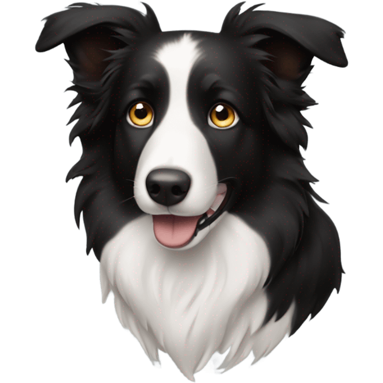 Border collie with one blue eye and one brown eye  emoji