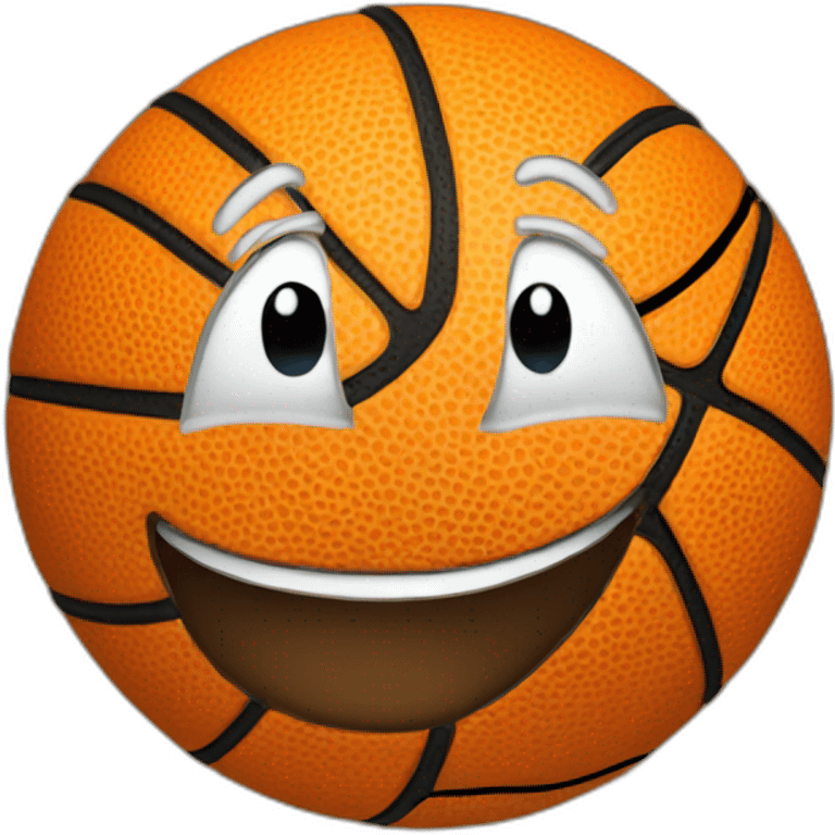 Basketball with a smile emoji