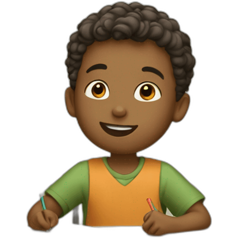 a little boy in the classroom emoji