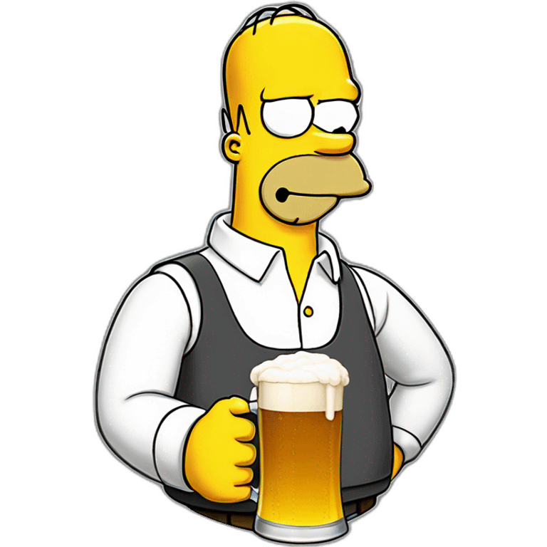 Homer simpson drinking beer emoji