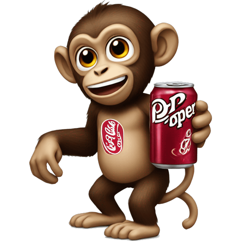 Monkey with Dr Pepper emoji