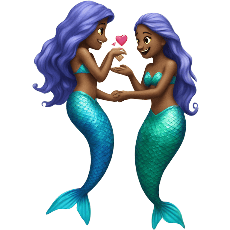 two mermaids in love emoji