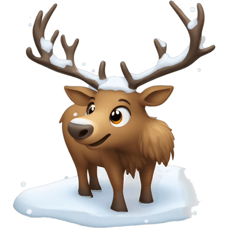 Elk in the snow emoji